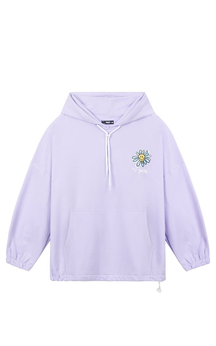 No Smile Oversized Hoodie In Purple