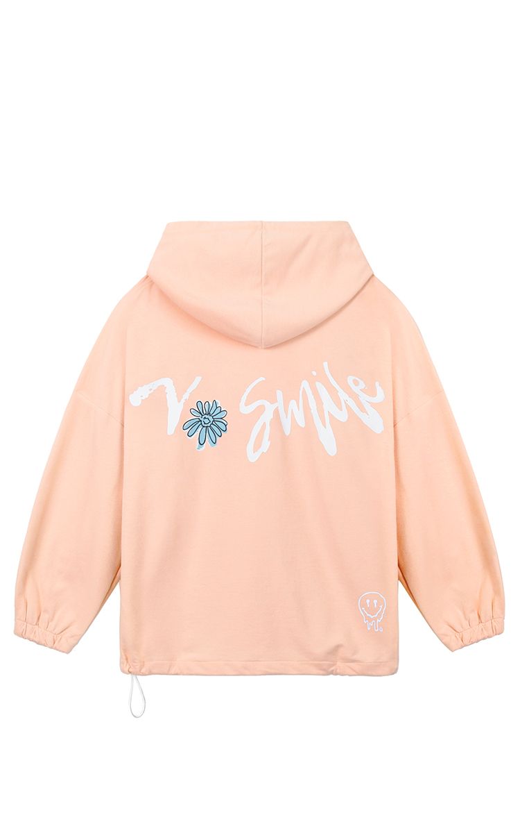 No Smile Oversized Hoodie In Orange