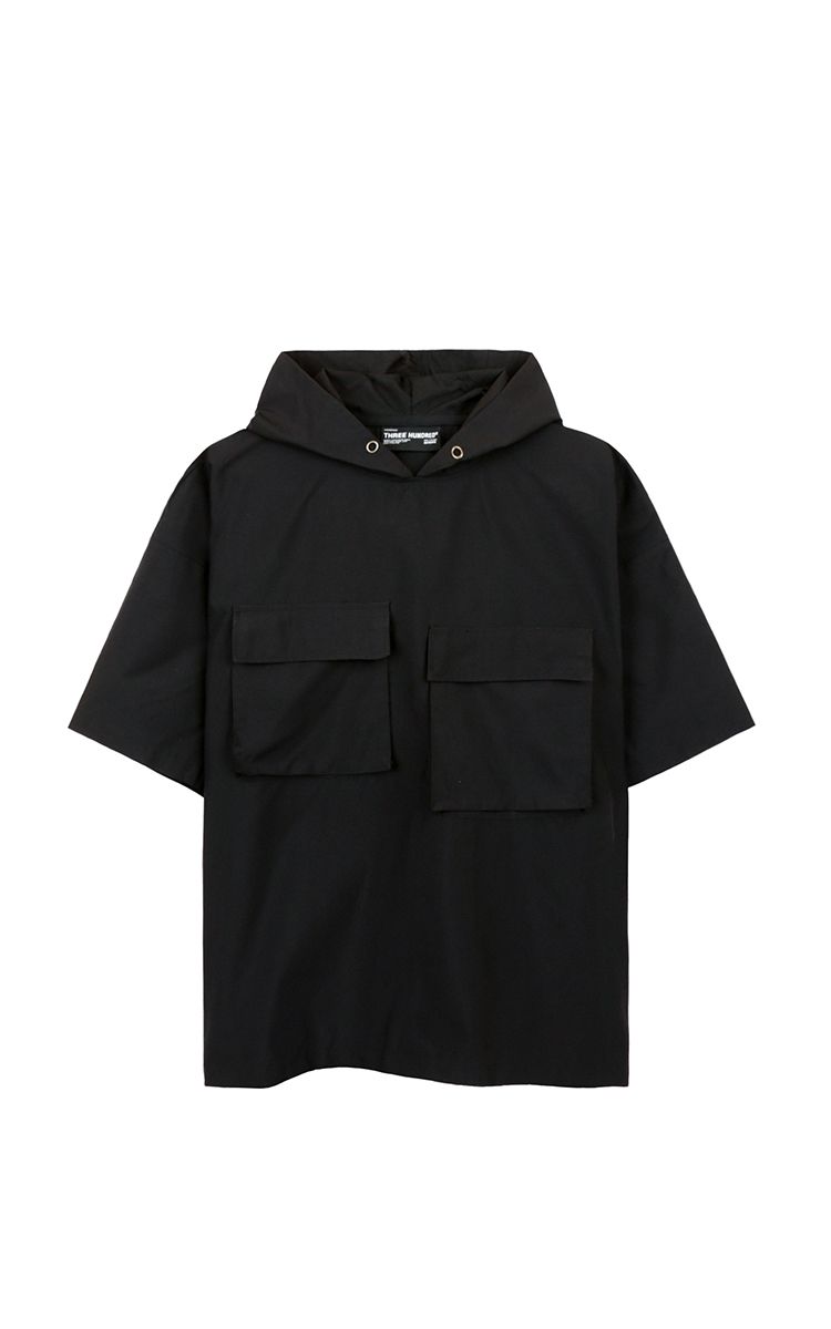 Three Hundred Reflective Hoodie Short Sleeve In Black