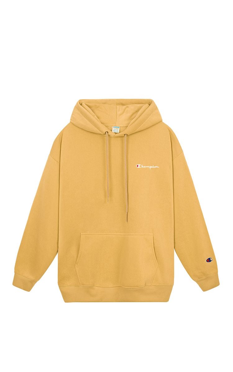 Champion Embroidered Logo Hoodie In Brown