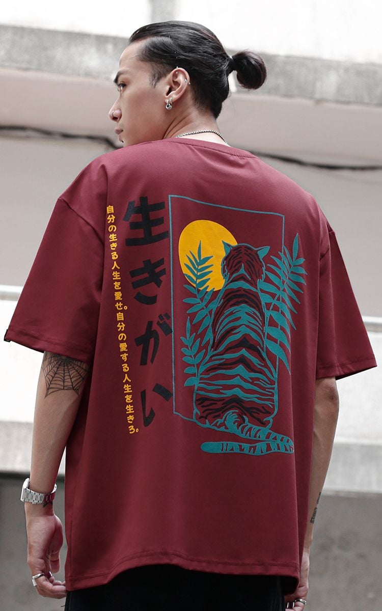 Japan Tiger Tee In Red