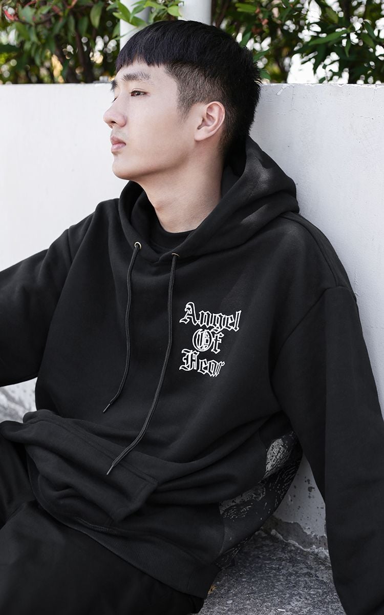 Angel Of Fear Hoodie In Black