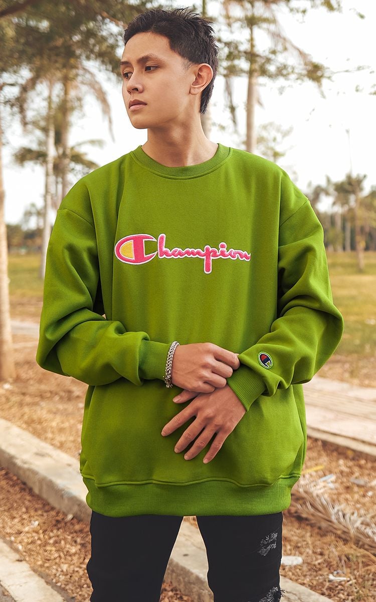 Champion Reverse Weave Sweater In Matcha Green