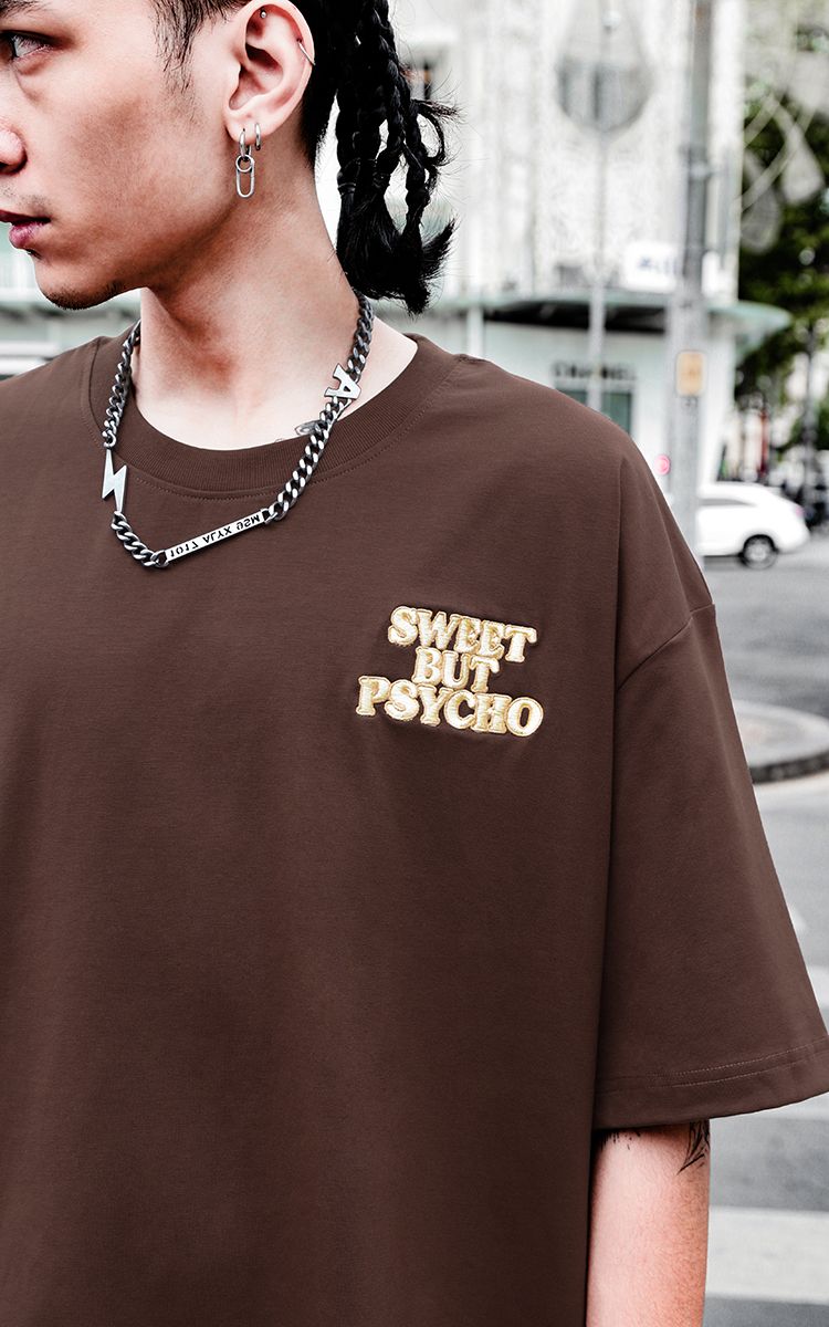 Sweet But Psycho T-Shirt In Brown