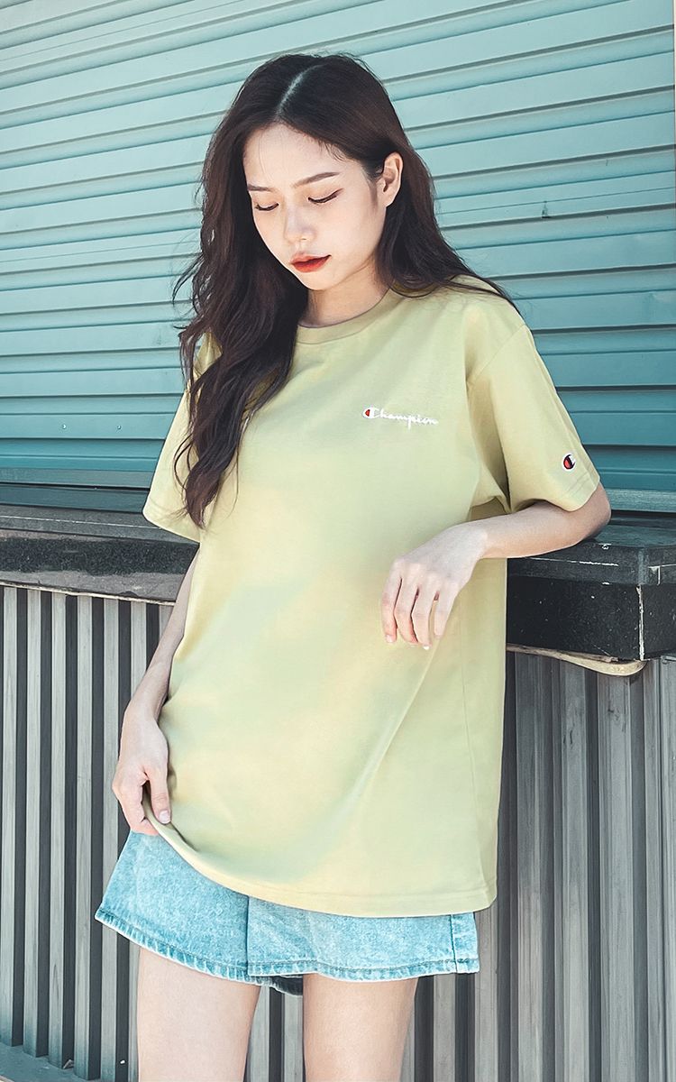 Champion Embroidered Logo T-Shirt In Avocado Green