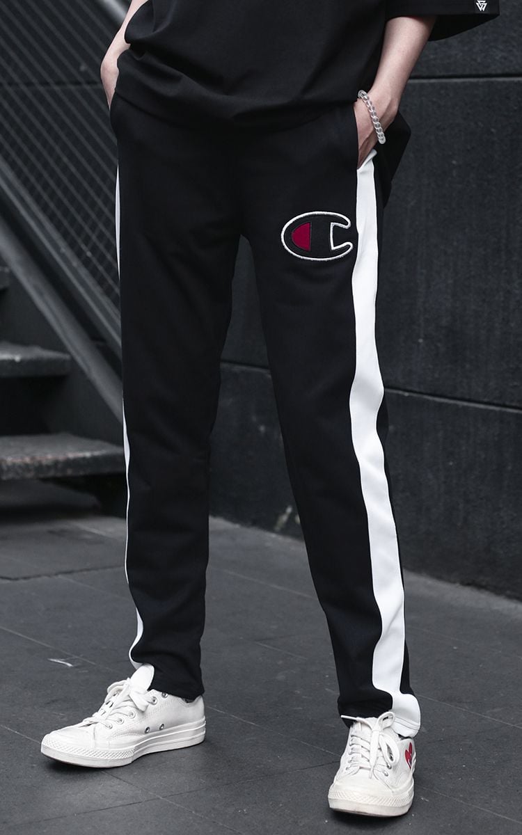 Champion stripe best sale sweatpants