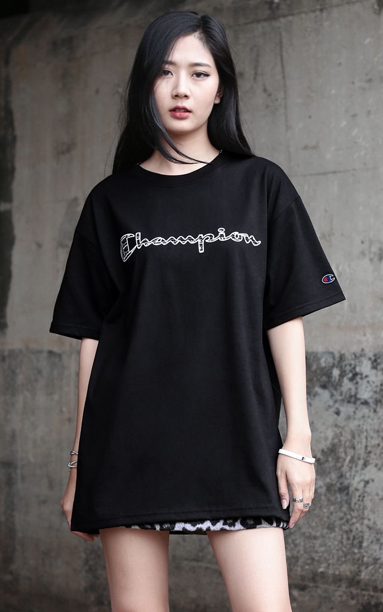 Champion Graphic Big Logo T-Shirt In Black