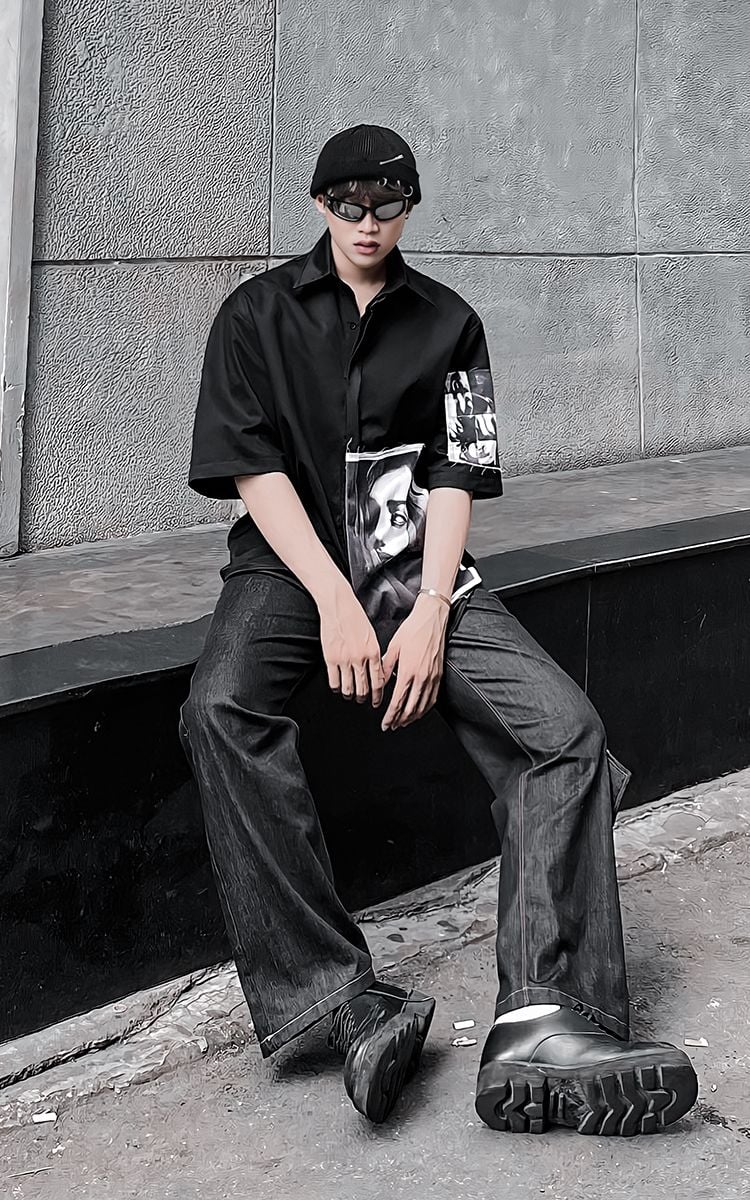 Devil Soul Oversized Shirt In Black