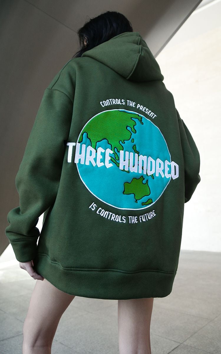 The Earth Embroidered Hoodie In Green