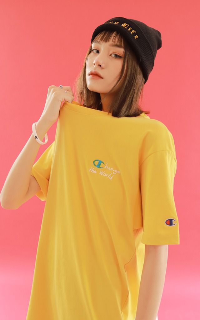 Champion Change The World T-Shirt In Yellow