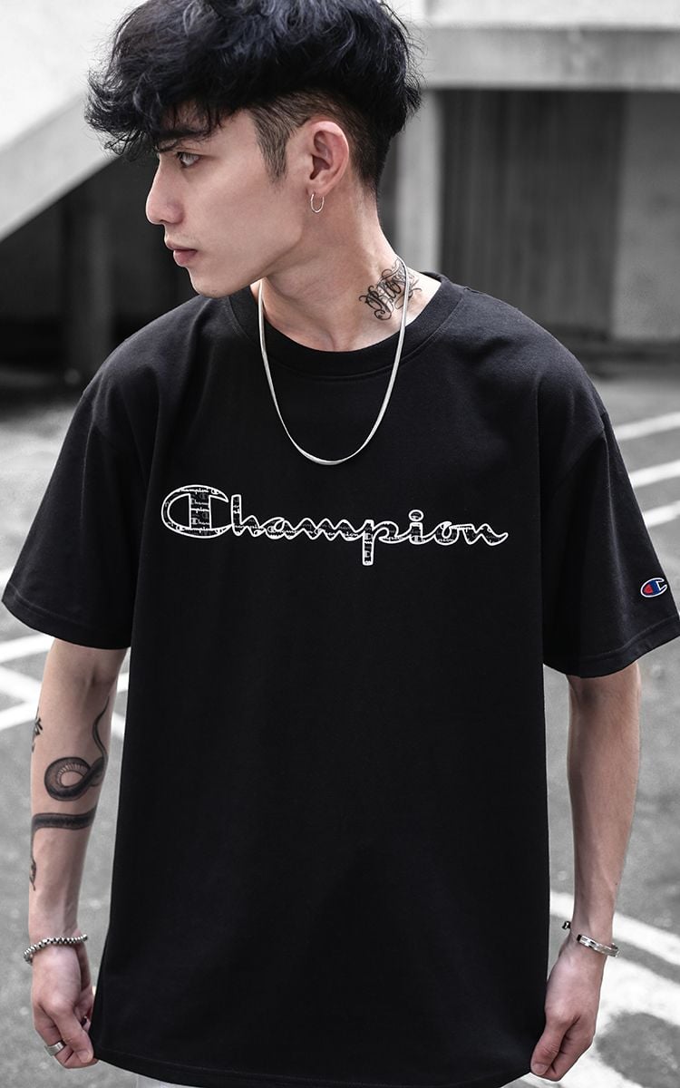 Champion Graphic Big Logo T-Shirt In Black