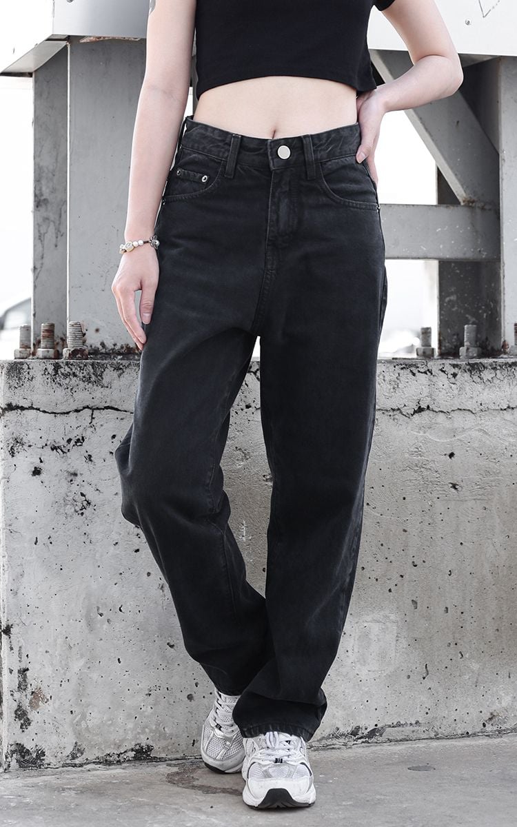 Baggy Jeans In Washed Black