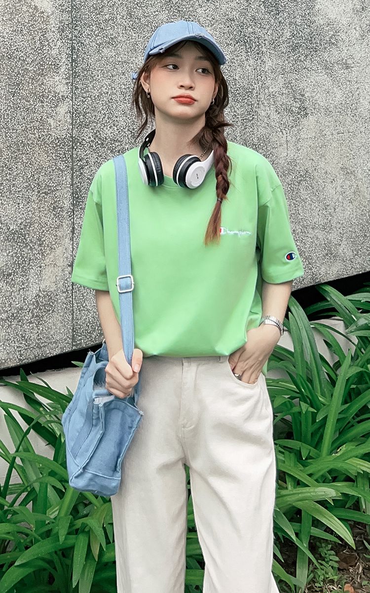 Champion Embroidered Logo T-Shirt In Green