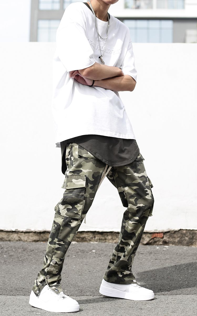 3Hundred Cargo Pant With Multi-Pockets In Green Camo – Three Hundred