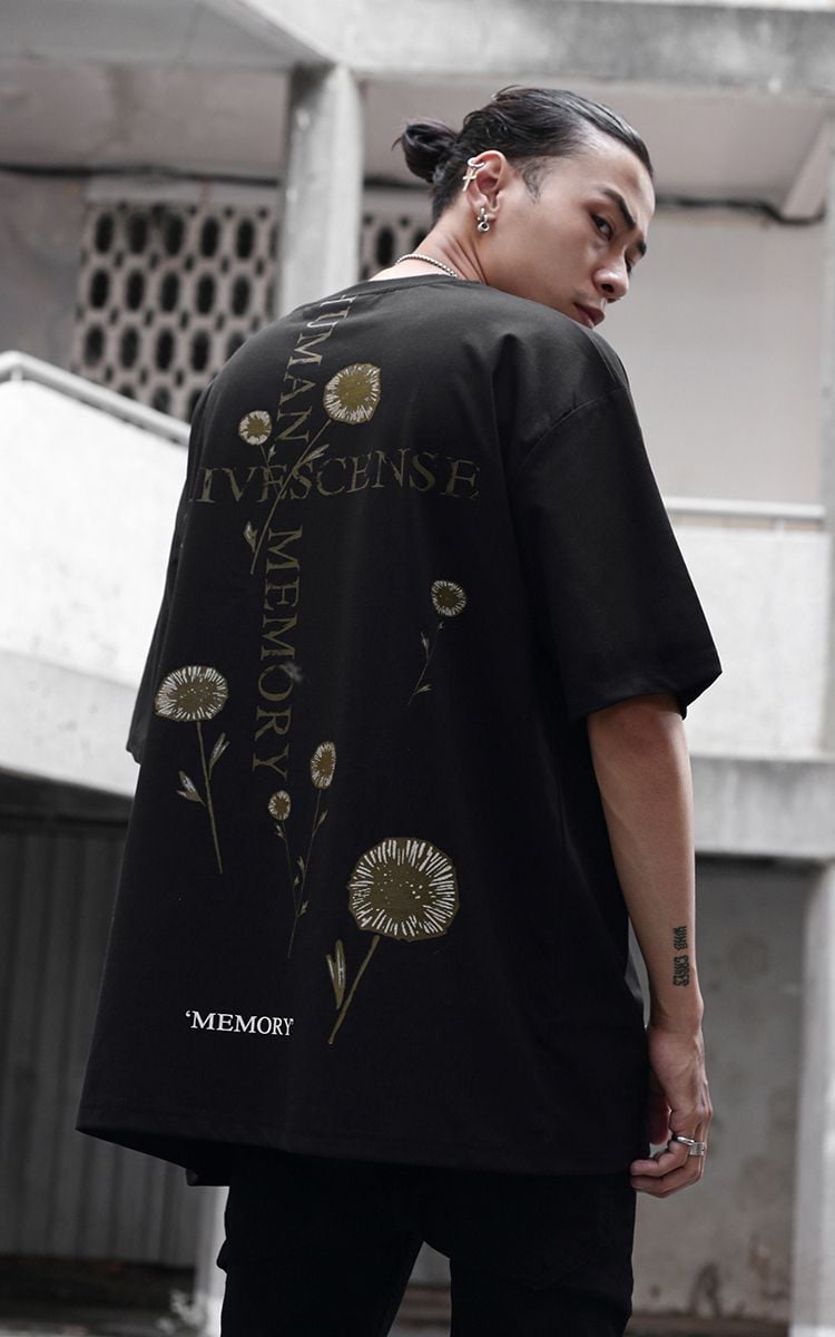 Human Memory Tee In Black