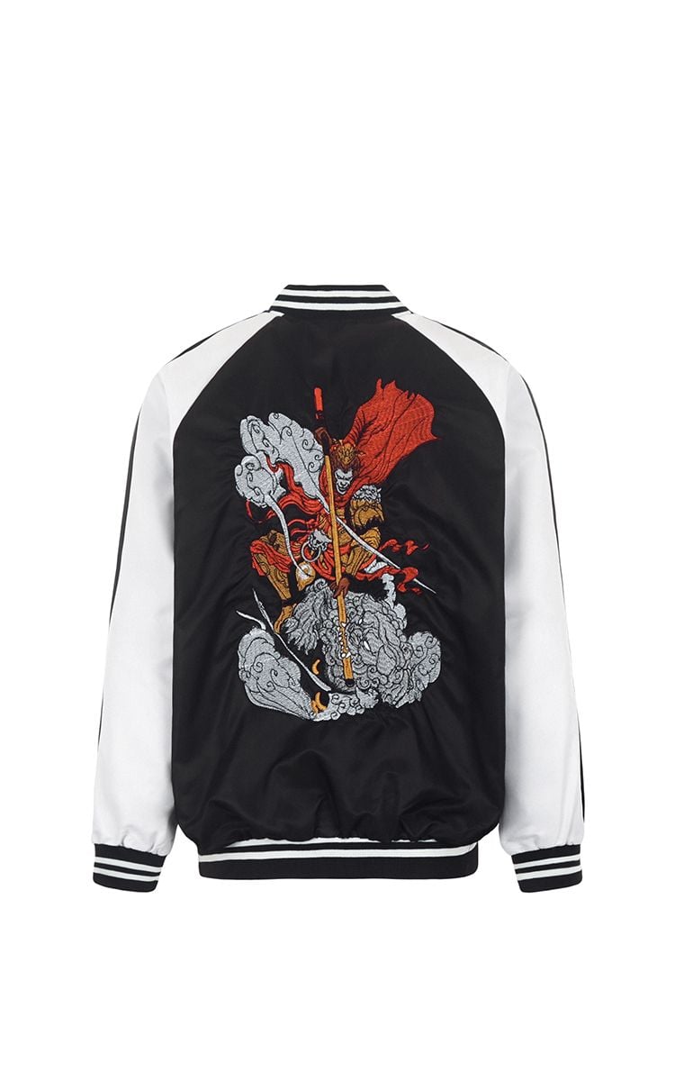 Sun Wukong Sukajan Jacket In Black/White