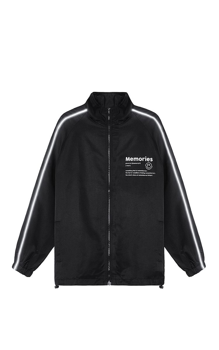 Memories Side Reflective Stripe Track Jacket In Black