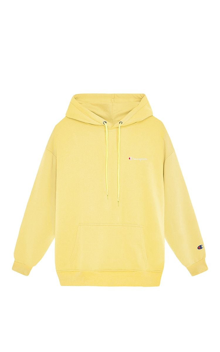 Champion Embroidered Logo Hoodie In Yellow