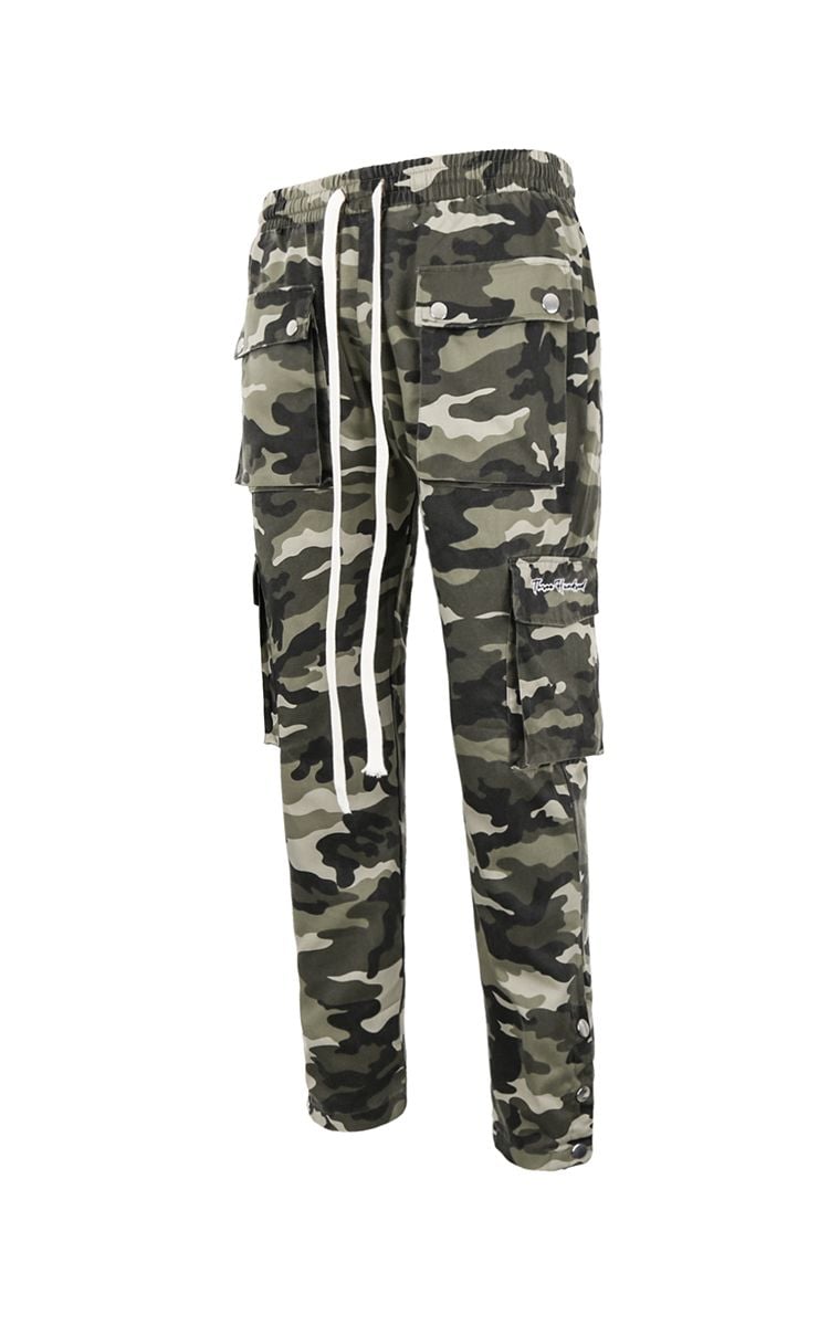 3Hundred Cargo Pant With Multi-Pockets In Green Camo