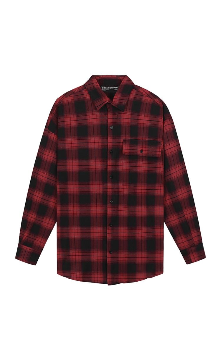 Flannel Shirt In Black Red