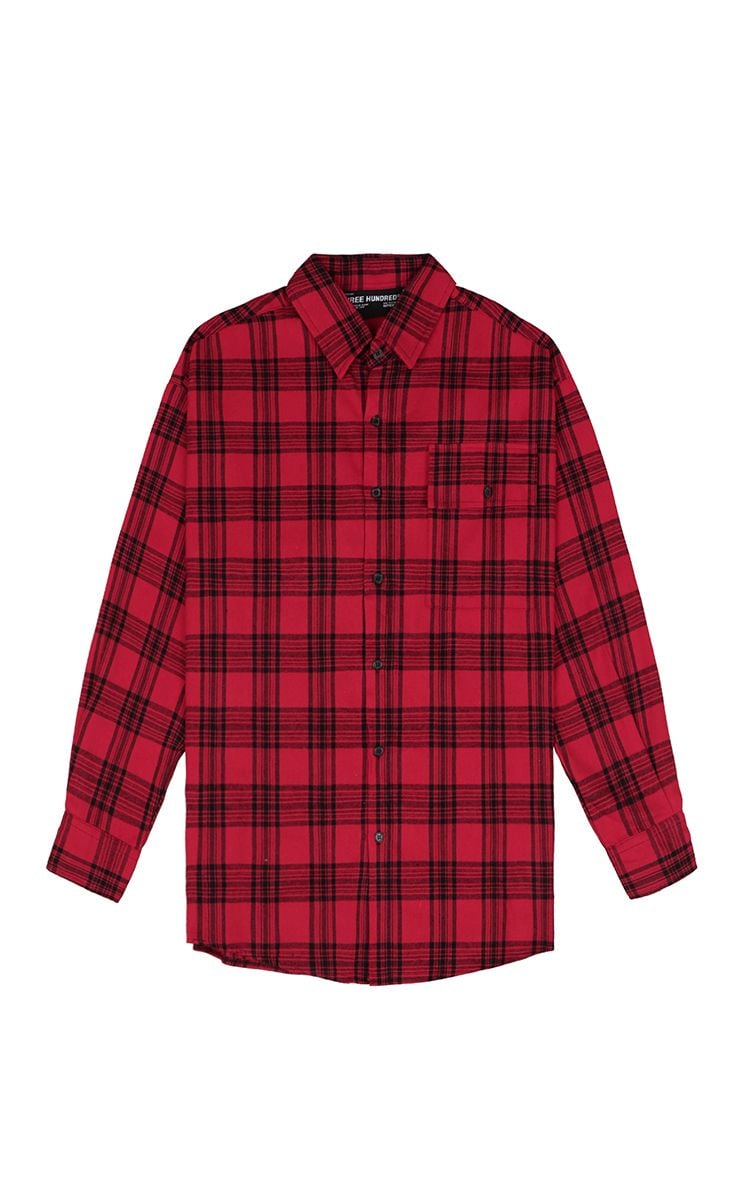 Flannel Shirt In Black Red