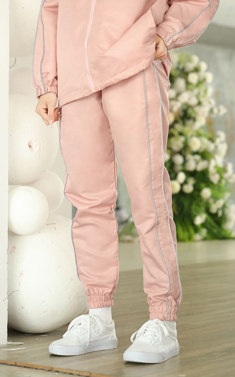 Memories Side Reflective Stripe Track Pants In Pink