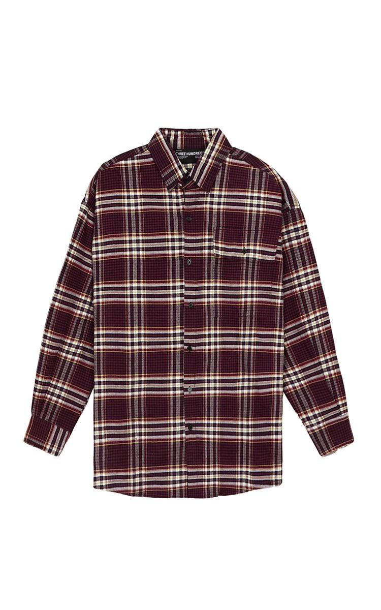 Flannel Shirt In Brown Red