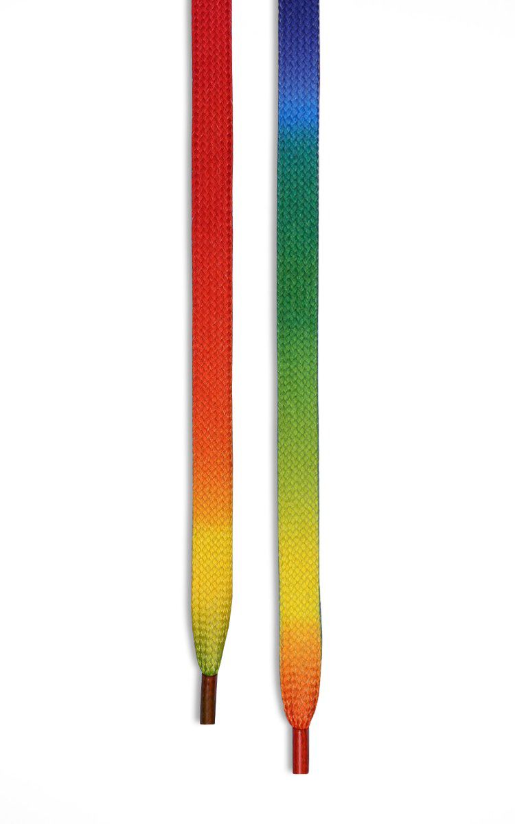 Multi Coloured Rainbow Flat Shoelaces
