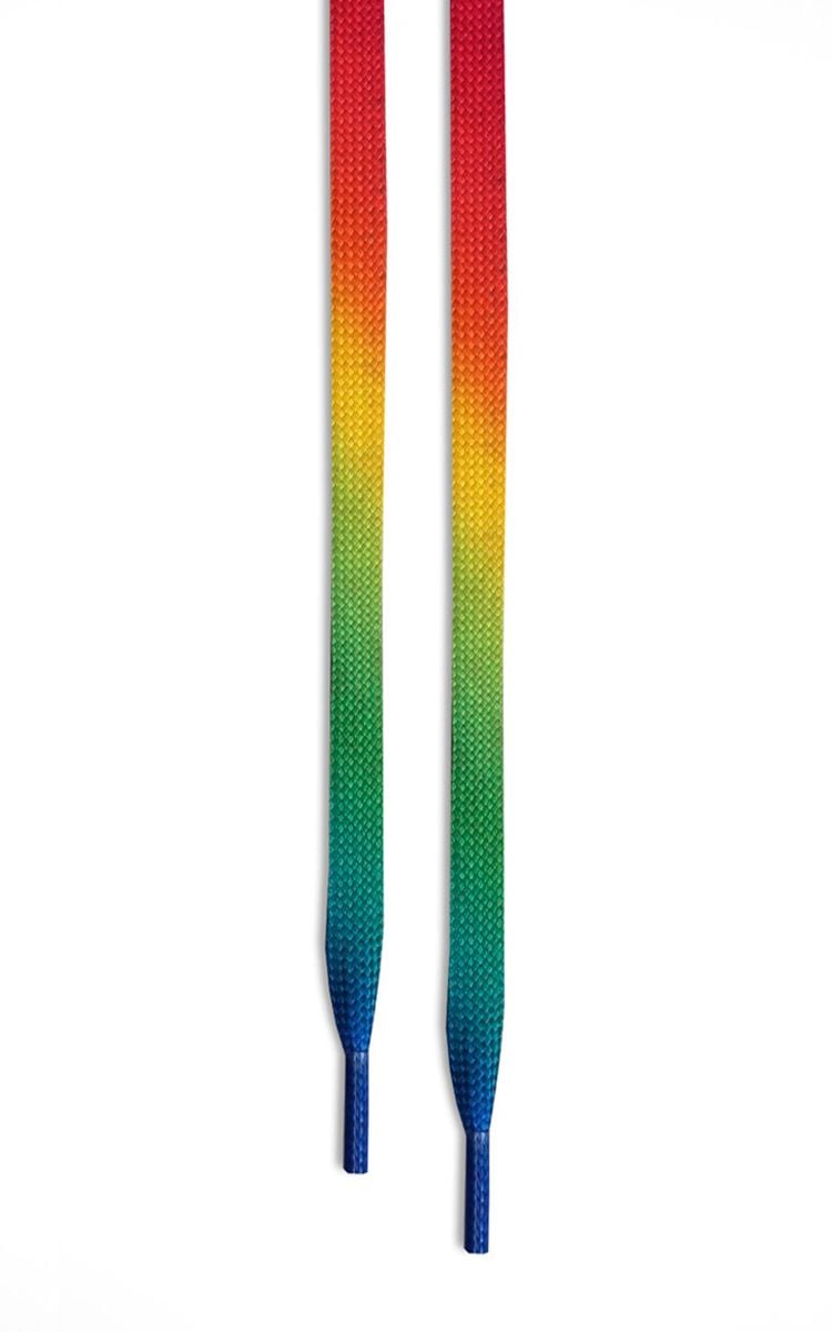 Multi Coloured Rainbow Flat Shoelaces