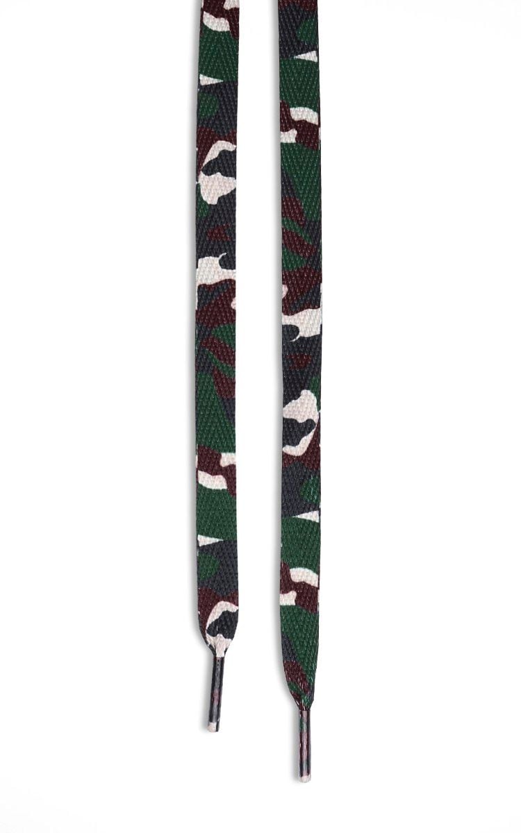 Green Camo Flat Shoelaces