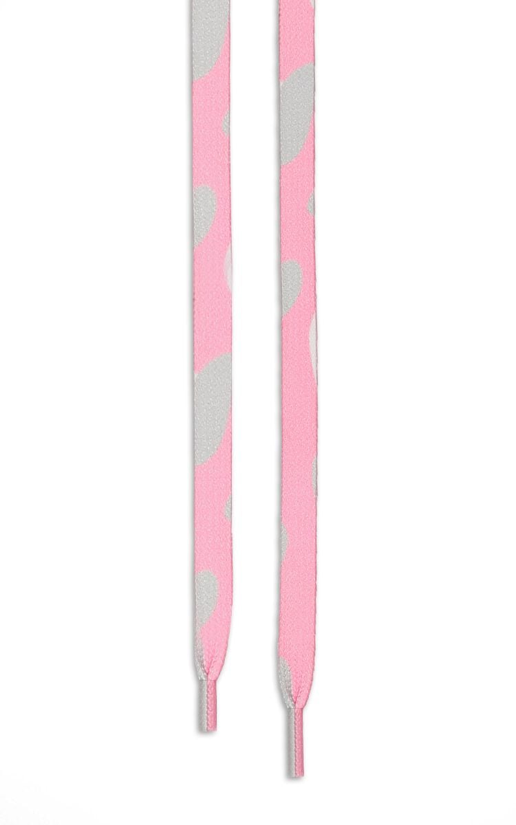 Pink/Grey Camo Flat Shoelaces