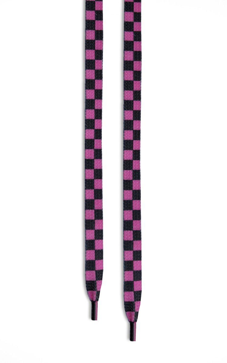 black and pink shoe laces