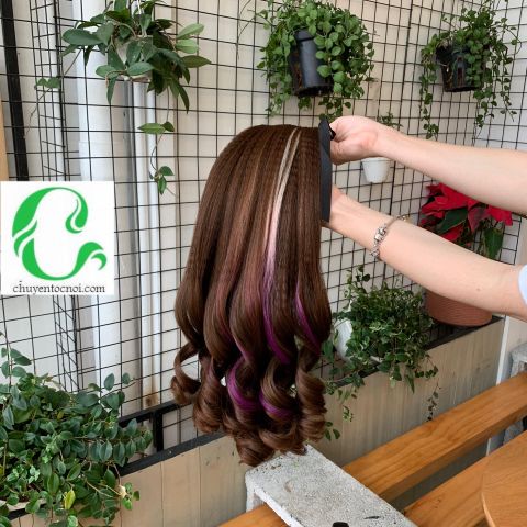 Tóc Cột B1/2 Chải Lọn Line kim ombre mận