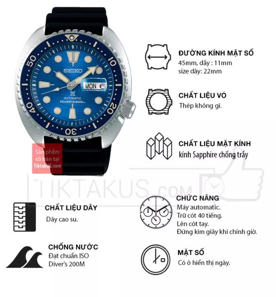 Đồng hồ nam SEIKO SRPE07 King Turtle 2020 Prospex Diver 200m sapphire -  Tiktakus