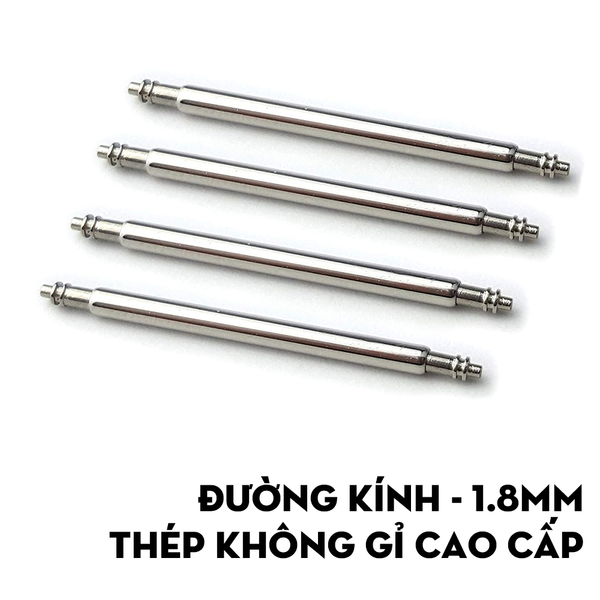 Chốt dây đồng hồ loại dầy 1.8mm spring bar nhiều size - bộ 10 chiếc.