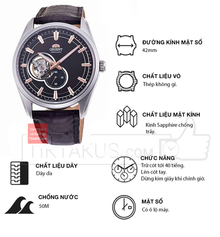 Đồng hồ nam dây da Orient open heart RA-AR0005Y30B ( RA-AR0005Y10B )