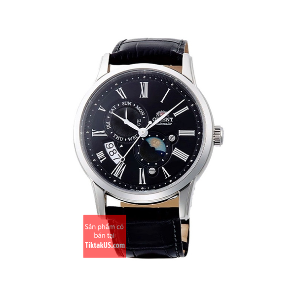 Đồng hồ nam dây da Orient Sun and Moon gen 3 RA-AK0010B30B ( màu đen) ( RA-AK0010B10B )