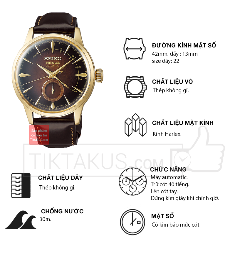 Đồng hồ nam cao cấp Seiko Presage Cocktail Limited SSA392J1 Made in Japan