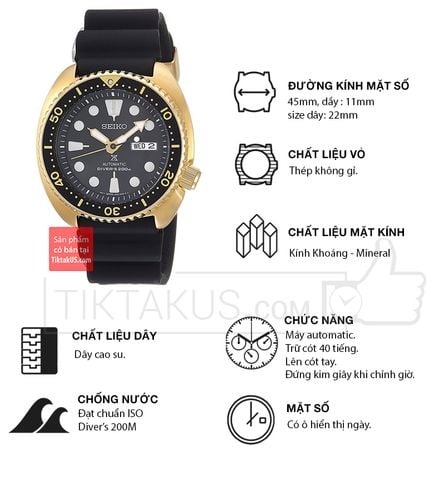 Đồng hồ nam SEIKO Rùa Golden Turtle PROSPEX SRPC44K1