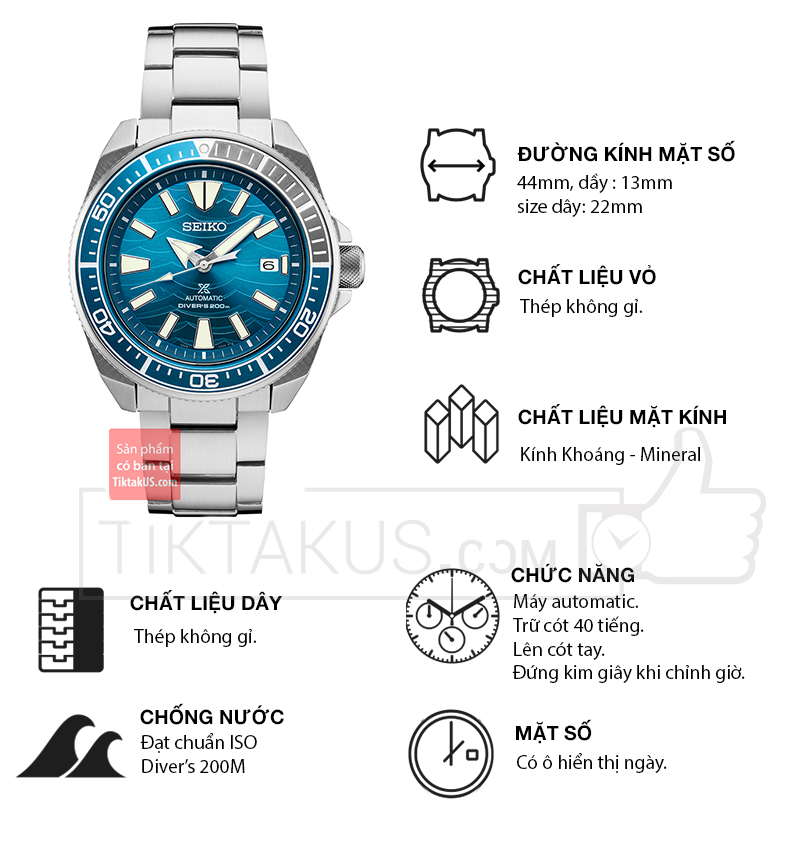 Đồng hồ thợ lặn Seiko Prospex special edition save the ocean SRPC93K1 -  Tiktakus