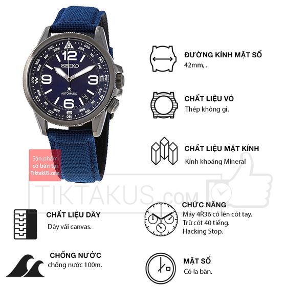 Seiko Land Prospex Automatic SRPC31 la bàn xoay chống nước 100m - Tiktakus