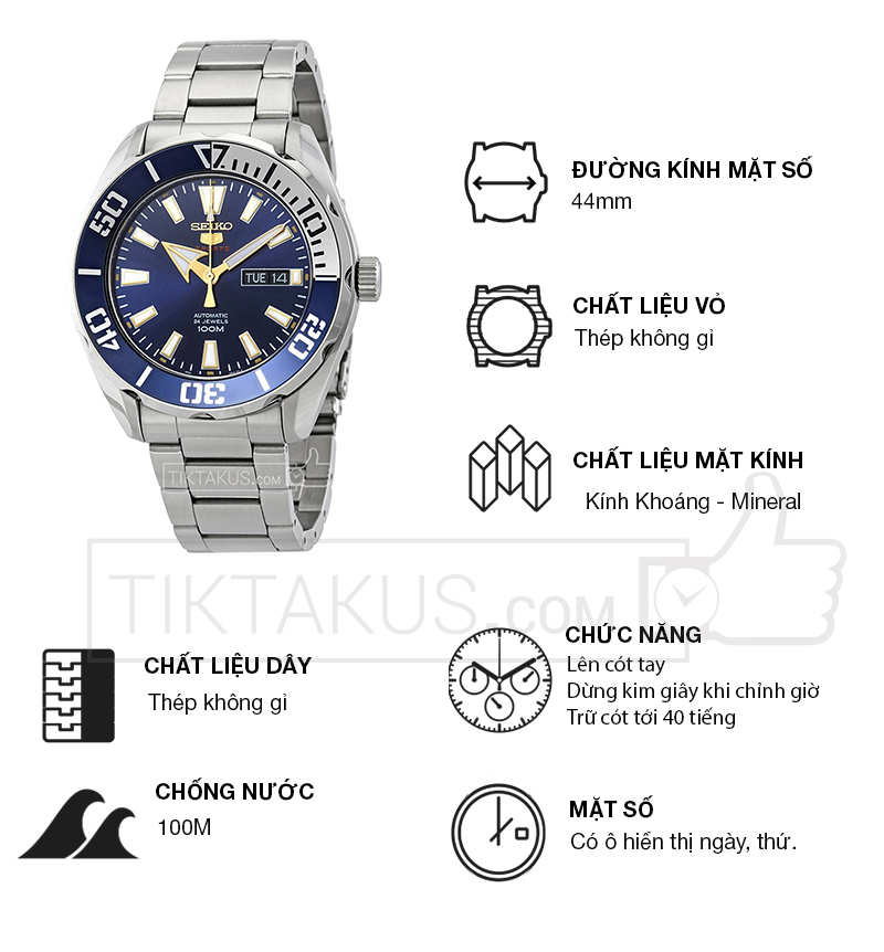 ng h nam Seiko 5 Sport SRPC51K1 Tiktakus
