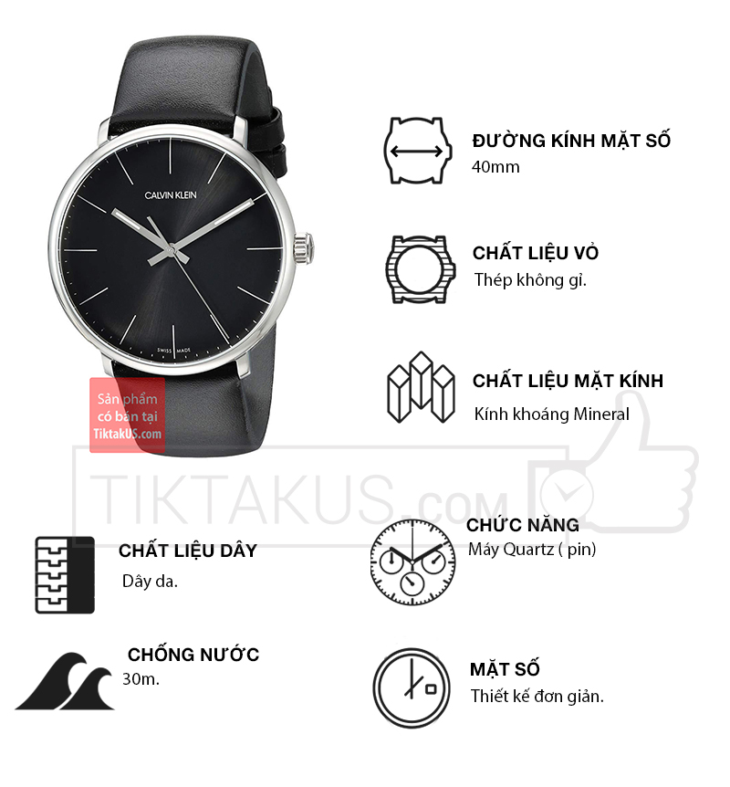 Đồng hồ đeo tay nam CALVIN KLEIN K8M211C1 - Tiktakus