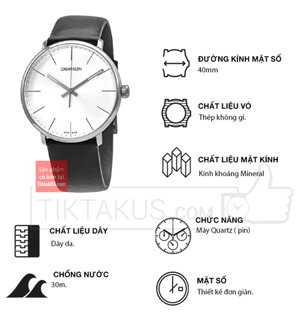 Đồng hồ đeo tay nam CALVIN KLEIN K8M211C6 size 40mm chính hãng