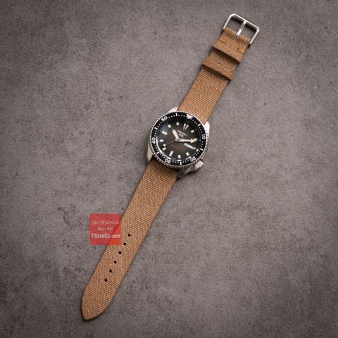 Dây đồng hồ vải canvas Seiko quân đội màu nâu