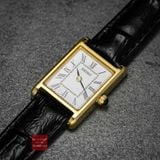 Đồng hồ nữ Seiko mạ vàng mặt vuông SWR054 tank máy quartz SWR054P1