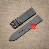 Dây đồng hồ da lộn Nubuck không chỉ viền - màu xám