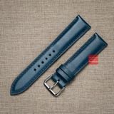 Dây đồng hồ da bò thật kèm khóa - màu xanh navy