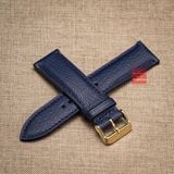Dây đồng hồ da bò dập vân alran - màu xanh navy
