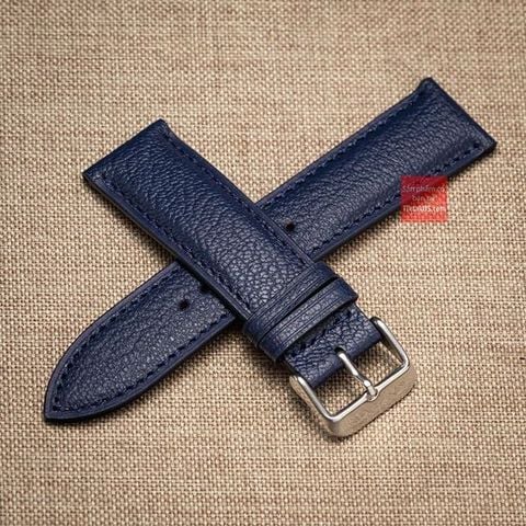 Dây đồng hồ da bò dập vân alran - màu xanh navy